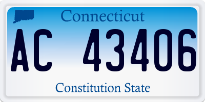 CT license plate AC43406