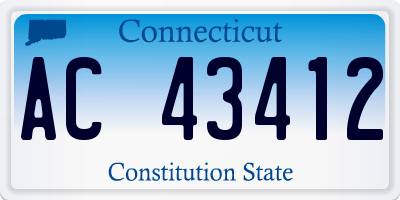 CT license plate AC43412