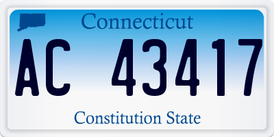 CT license plate AC43417
