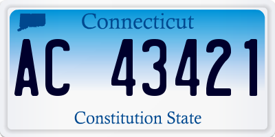 CT license plate AC43421