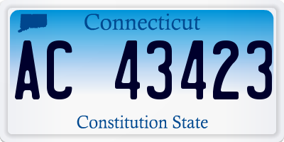 CT license plate AC43423