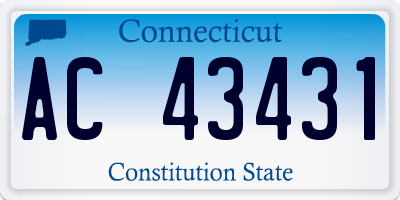 CT license plate AC43431