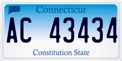 CT license plate AC43434