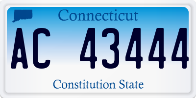 CT license plate AC43444