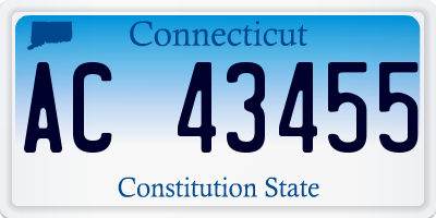CT license plate AC43455