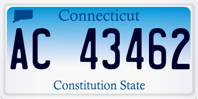 CT license plate AC43462