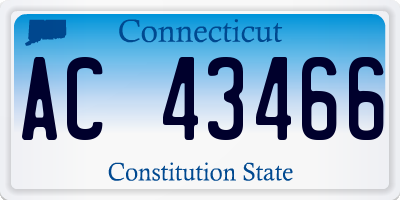 CT license plate AC43466