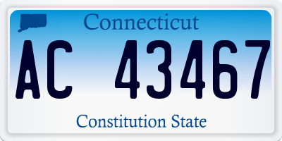 CT license plate AC43467