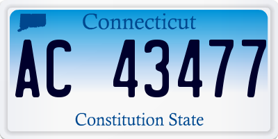 CT license plate AC43477