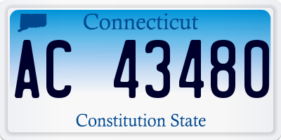 CT license plate AC43480