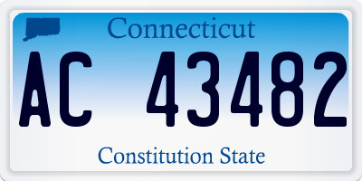 CT license plate AC43482