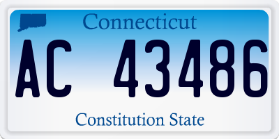 CT license plate AC43486