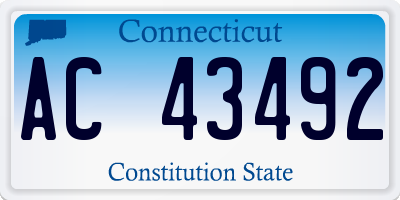 CT license plate AC43492