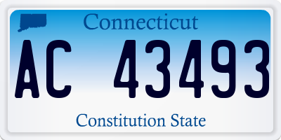 CT license plate AC43493