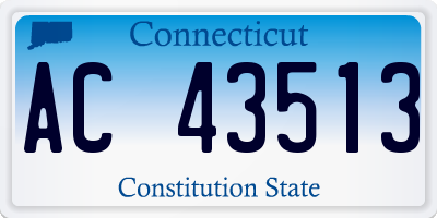 CT license plate AC43513