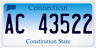 CT license plate AC43522