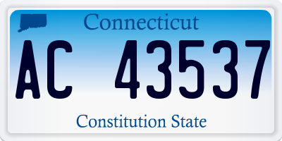 CT license plate AC43537