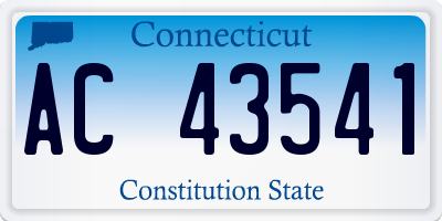 CT license plate AC43541