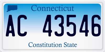 CT license plate AC43546