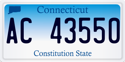 CT license plate AC43550