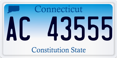 CT license plate AC43555