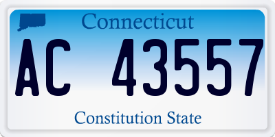 CT license plate AC43557