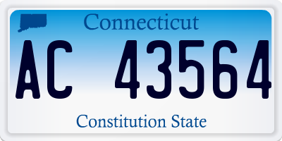 CT license plate AC43564