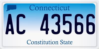 CT license plate AC43566