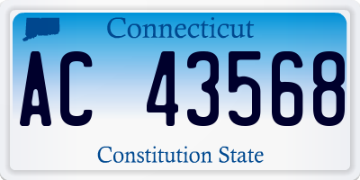 CT license plate AC43568