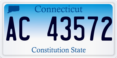 CT license plate AC43572