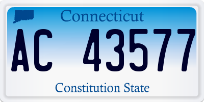 CT license plate AC43577