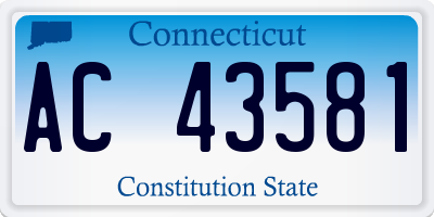 CT license plate AC43581