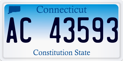 CT license plate AC43593