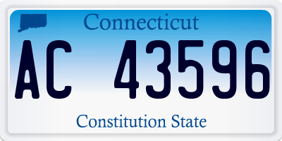CT license plate AC43596