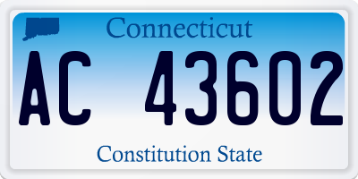 CT license plate AC43602