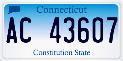 CT license plate AC43607