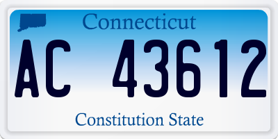 CT license plate AC43612