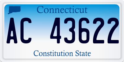 CT license plate AC43622