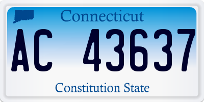 CT license plate AC43637