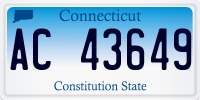 CT license plate AC43649