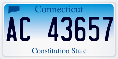 CT license plate AC43657
