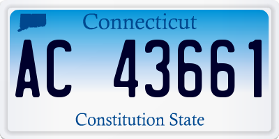 CT license plate AC43661