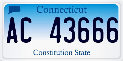 CT license plate AC43666