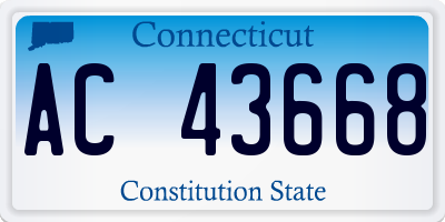 CT license plate AC43668