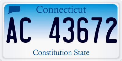 CT license plate AC43672