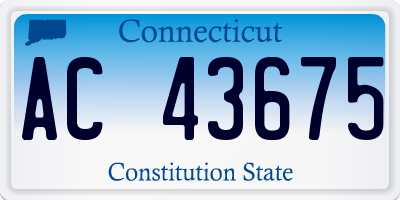 CT license plate AC43675