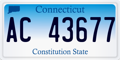 CT license plate AC43677