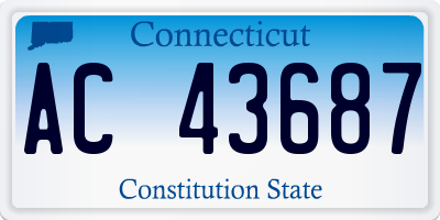 CT license plate AC43687