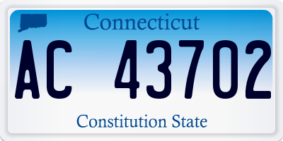 CT license plate AC43702