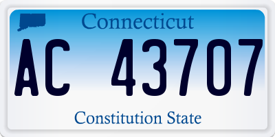 CT license plate AC43707